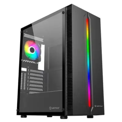Caixa PC UNYKAch Armor Lumina Vidro Temperado USB 3.2 Preta