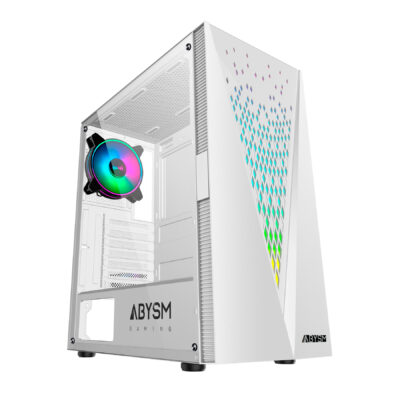 Caixa DANUBE KOLPA- ATX Gaming - Vidro temperado, Branca 1xUSB 3.0+2 xUSB2.0 FAN 12CM ARGB