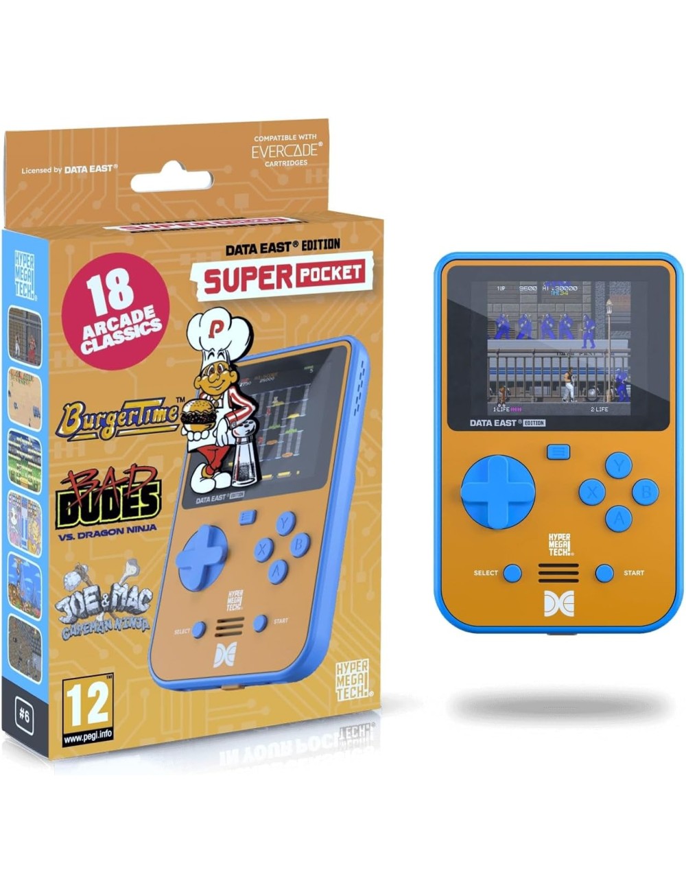 Consola Portátil Retro - Evercade Super Pocket: Data East (18 Jogos Incluídos)
