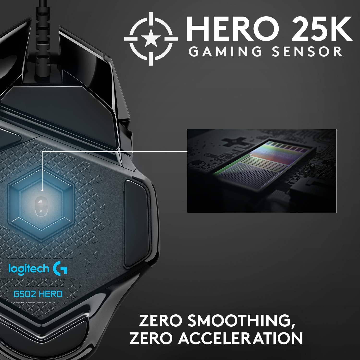 Rato Óptico Logitech G502 HERO High Performance Gaming 25600DPI Preto - Image 3