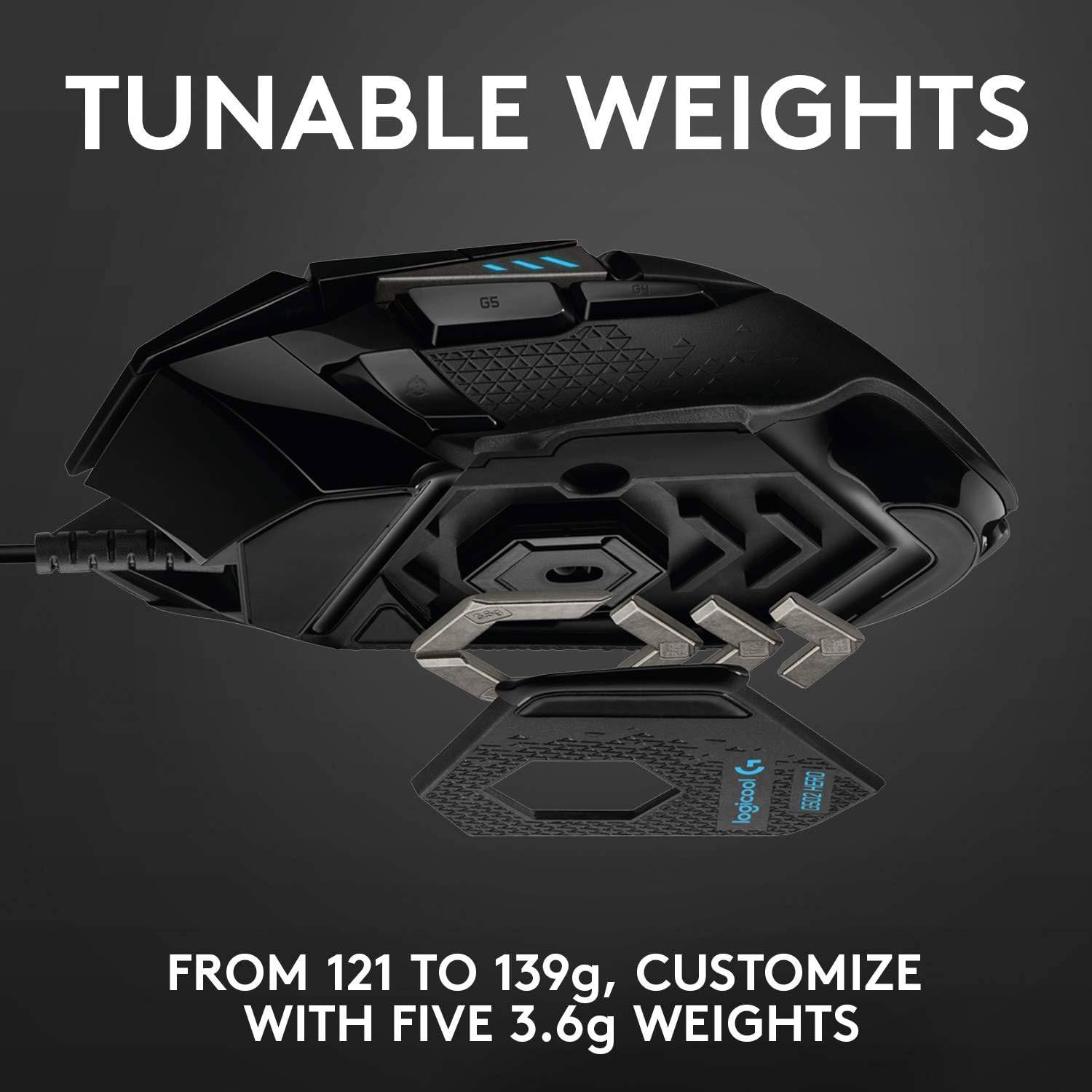 Rato Óptico Logitech G502 HERO High Performance Gaming 25600DPI Preto - Image 6