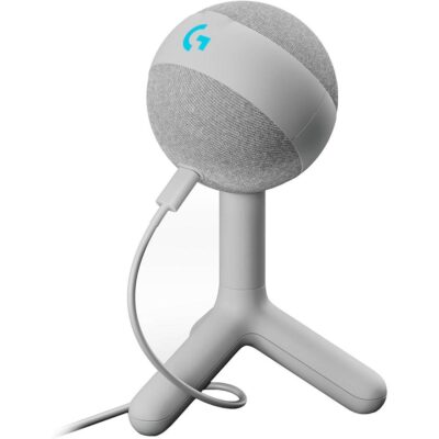 Microfone Condensador Cardióide Logitech G Yeti Orb RGB Lightsync 48Khz 24-bit USB Branco