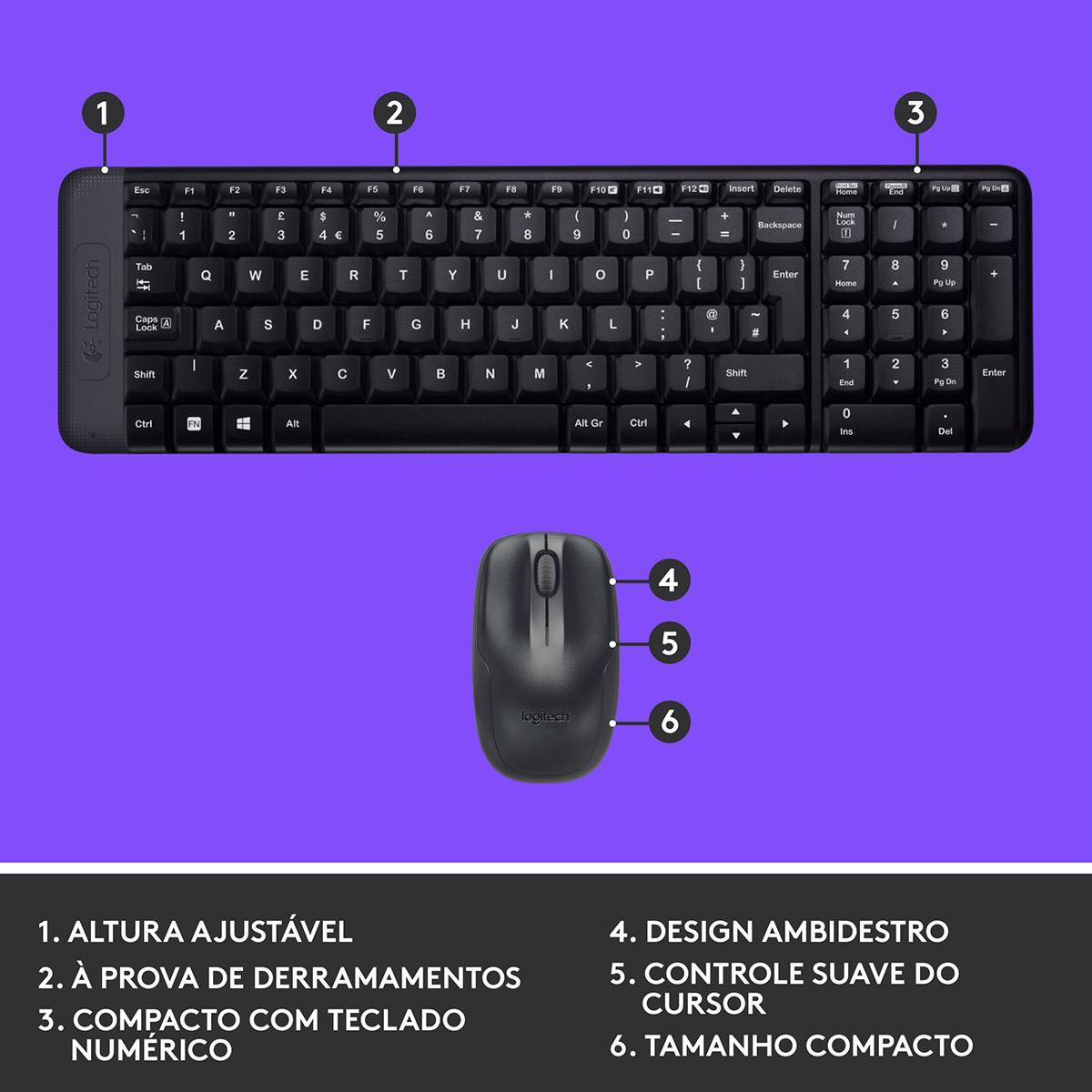 Teclado + Rato Logitech MK220 Wireless PT - Image 6