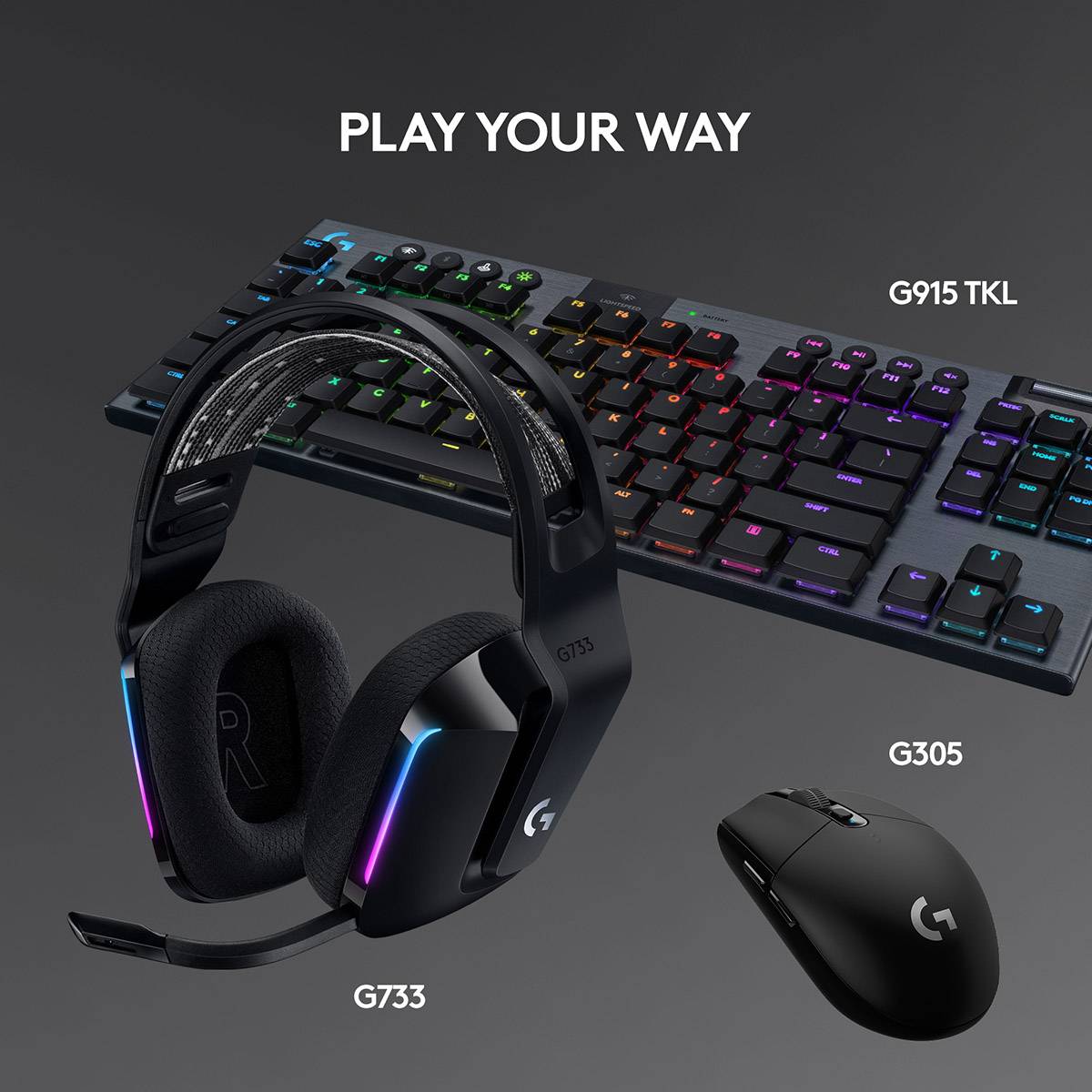 Headset Logitech G733 Lightspeed Wireless RGB Gaming Preto - Image 8