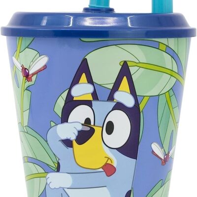 Copo 430 ML com Tampa e Palha - Bluey