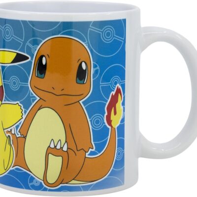 Caneca Cerâmica com Sublimação 325ml - Pokemon (Pikachu / Eevee / Charmander)