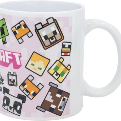 Caneca Cerâmica com Sublimação 325ml - Minecraft Pink
