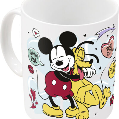 Caneca Cerâmica com Sublimação 325ml - Mickey e Pluto