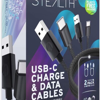 Pack Duplo Cabo Stealth USB-C - Carregamento e Dados (Licenciado para PSVR2 e PS5)