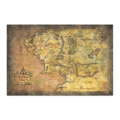 Poster O Senhor Dos Anéis Mapa De La Tierra Media