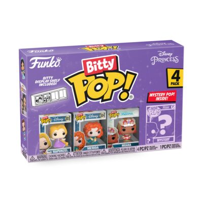 Funko Bitty Pop! Disney Princess Mini Collectible Toys 4-Pack - Rapunzel, Merida, Moana & Mystery Chase Figure