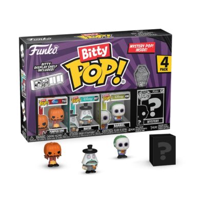 Funko Bitty Pop! The Nightmare Before Christmas Mini Collectible Toys 4-Pack - Pumpkin King, Mayor, Barrel & Mystery Chase Figur