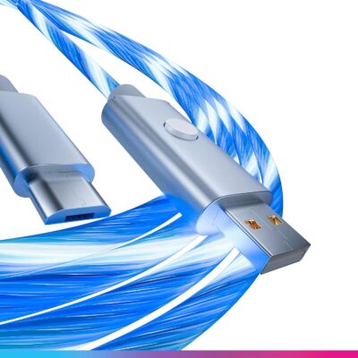 Oniverse - Led Fast Charging Cable : USB-A - Micro-USB (2 Metros / Branco)
