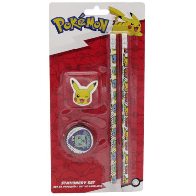 Conjunto de Papelaria Pokémon (4 Peças)