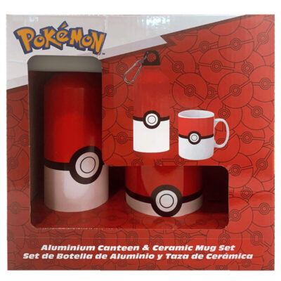 Conjunto Pokémon - Garrafa Aluminio + Caneca de Cerâmica