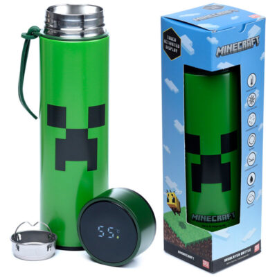 Garrafa Térmica Aço Inoxidável Minecraft termometro 450ml
