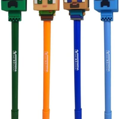 Caneta Apagável com Topo de Silicone - Minecraft Chibi (Sortido)