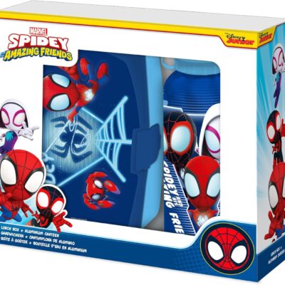 Garrafa Aluminio 500ml + Lancheira - Marvel Spidey Amazing Friends
