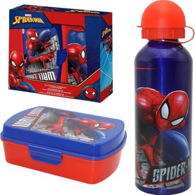 Garrafa Aluminio 500ml + Lancheira - Marvel Spiderman