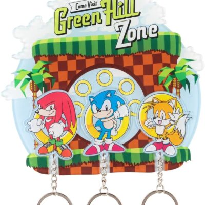 Suporte de Parede Com 3 Porta-Chaves Magnéticos - Sonic the Hedgehog