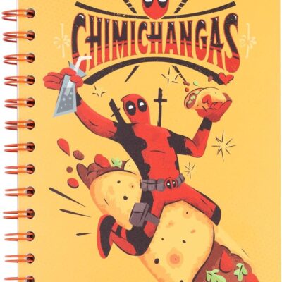 Caderno A5 com Marcadores - Project Notebook: Marvel Deadpool