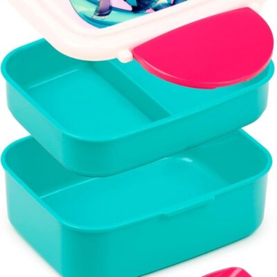 Lancheira Bento com fecho clip e talheres - Hatsune Miku