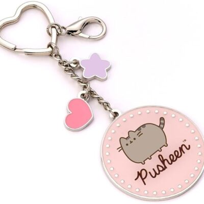 Porta Chaves - Pusheen: Nome Rosa com Mini Charms