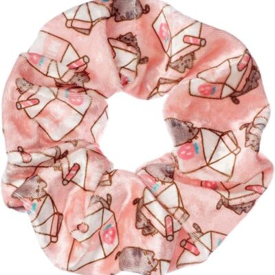 Scrunchie - Pusheen: Leite de Morango