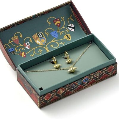 Caixa Presente com Colar e Brincos - Harry Potter: Quidditch Golden Snitch