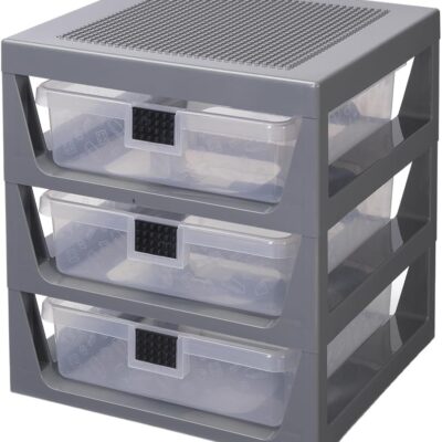 LEGO Estante com 3 Gavetas - Cinzento Escuro
