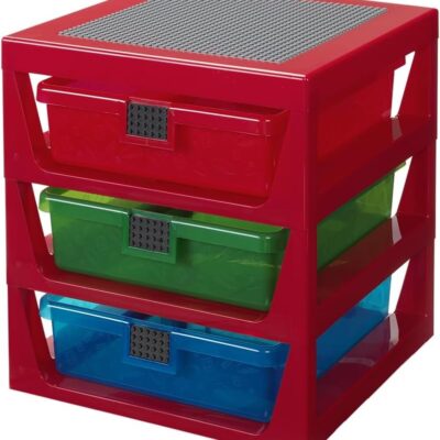 LEGO Estante com 3 Gavetas - Vermelho