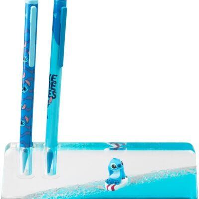 Porta-Lápis em Acrílico + 2 Canetas - Disney Stitch