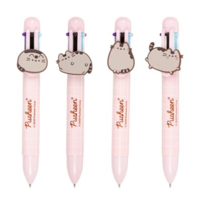 Caneta Multicor com Detalhe em PVC: Pusheen - 6 Cores (Sortido)