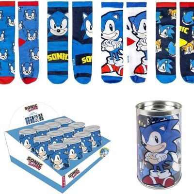 Pack 4 Pares de Meias de Criança + Mealheiro - Sonic