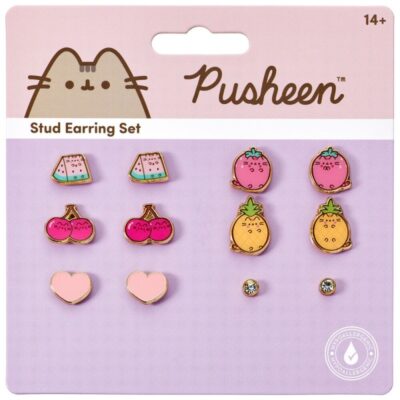 Conjunto de Brincos Pusheen the Cat - Frutas