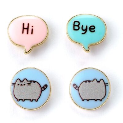 Conjunto de Brincos Pusheen the Cat - "Hi, Bye"