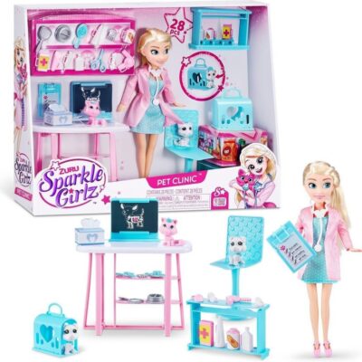 Sparkle Girlz Doll & Pet Clinic Playset (26,5 cm)
