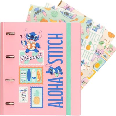 Capa de 4 Argolas em Polipropileno: Disney Stitch