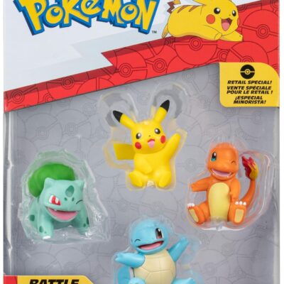 Conjunto de 4 Figuras Pokémon: Kanto