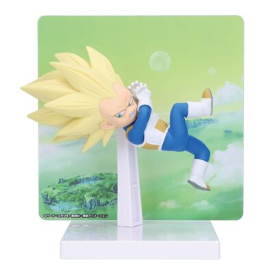 Figura Banpresto Dragon Ball Daima: Super Saiyan 3 Vegeta Mini com Painel
