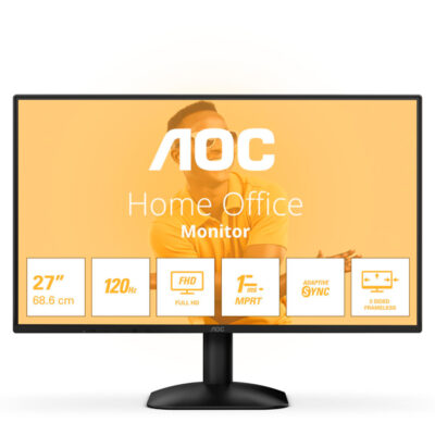 AOC MONITOR IPS 27" 16:9 FHD 4MS 120HZ VGA HDMI 27B31H