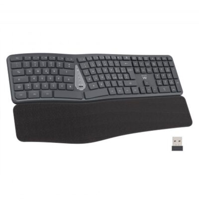 EWENT TECLADO WIRELESS & BLUETOOTH ERGONOMICO RECARREGAVEL