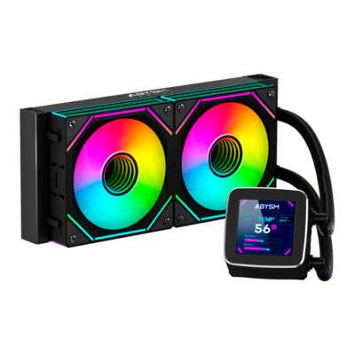 ABYSM GAMING COOLER LIQUID OCEANIC 240 ARGB RADIATOR LCD 2-8" BLACK#PROMO#